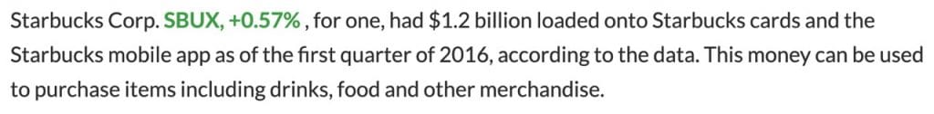 Starbucks success according MarketWatch